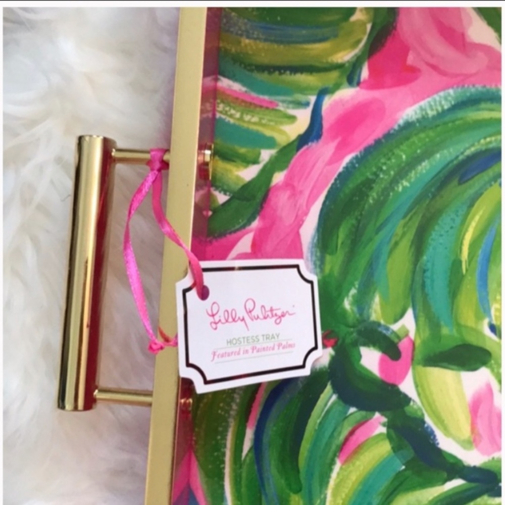 Lilly Pulitzer NWT Hostess Tray “Painted Palms” - Picture 3 of 6